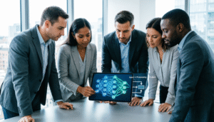 Mid-level managers using AI Decision Readiness Checklist to evaluate organizational AI implementation preparedness