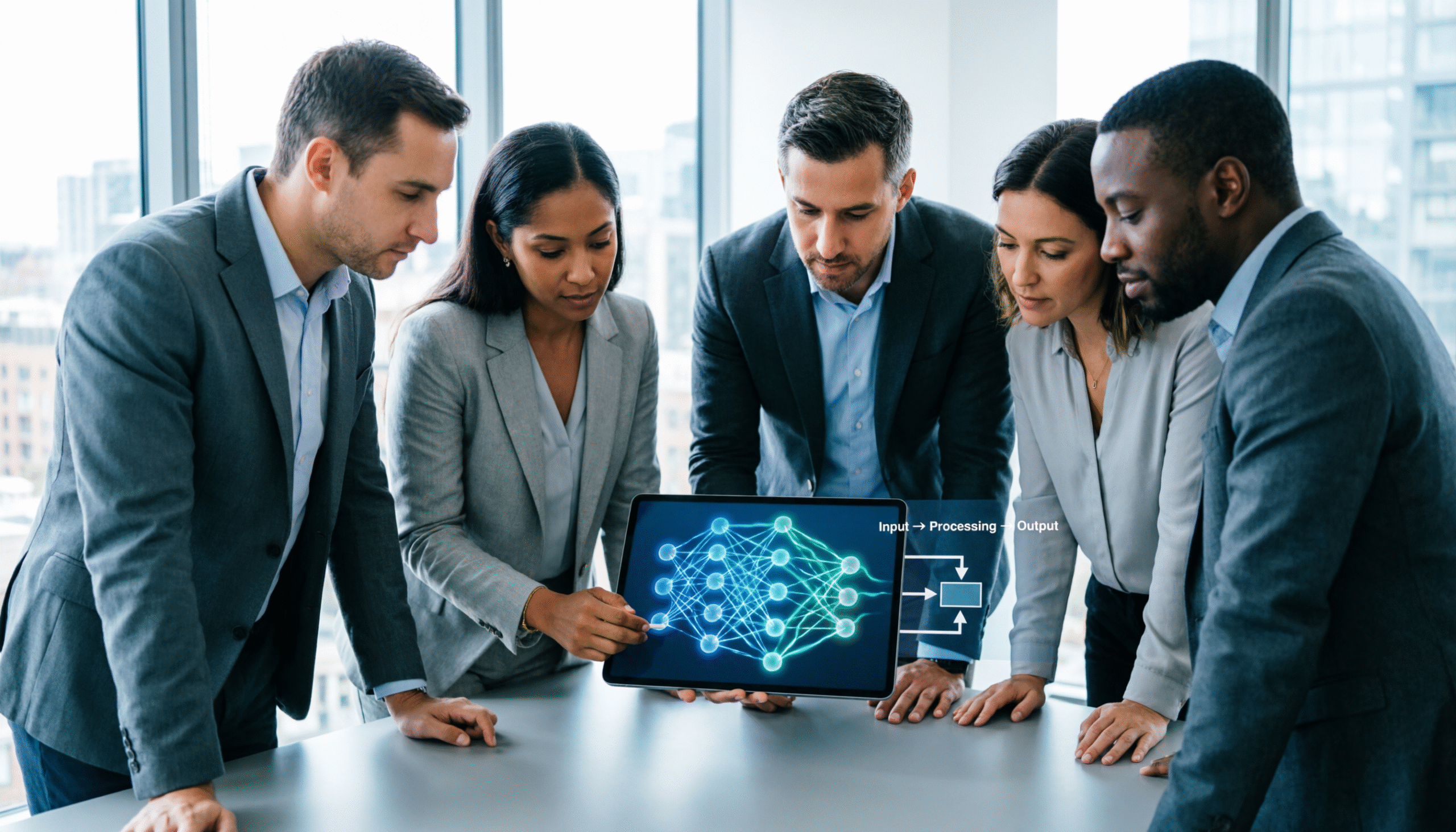 Mid-level managers using AI Decision Readiness Checklist to evaluate organizational AI implementation preparedness